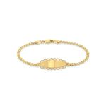 14k solid gold ID bracelet. engravable bracelet