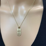 14K Gold Dog Tag Cross Necklace