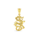 14k solid gold mini dragon pendant