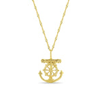 14k solid gold mariner cross pendant on 18" solid gold chain