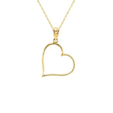 14k solid gold heart necklace