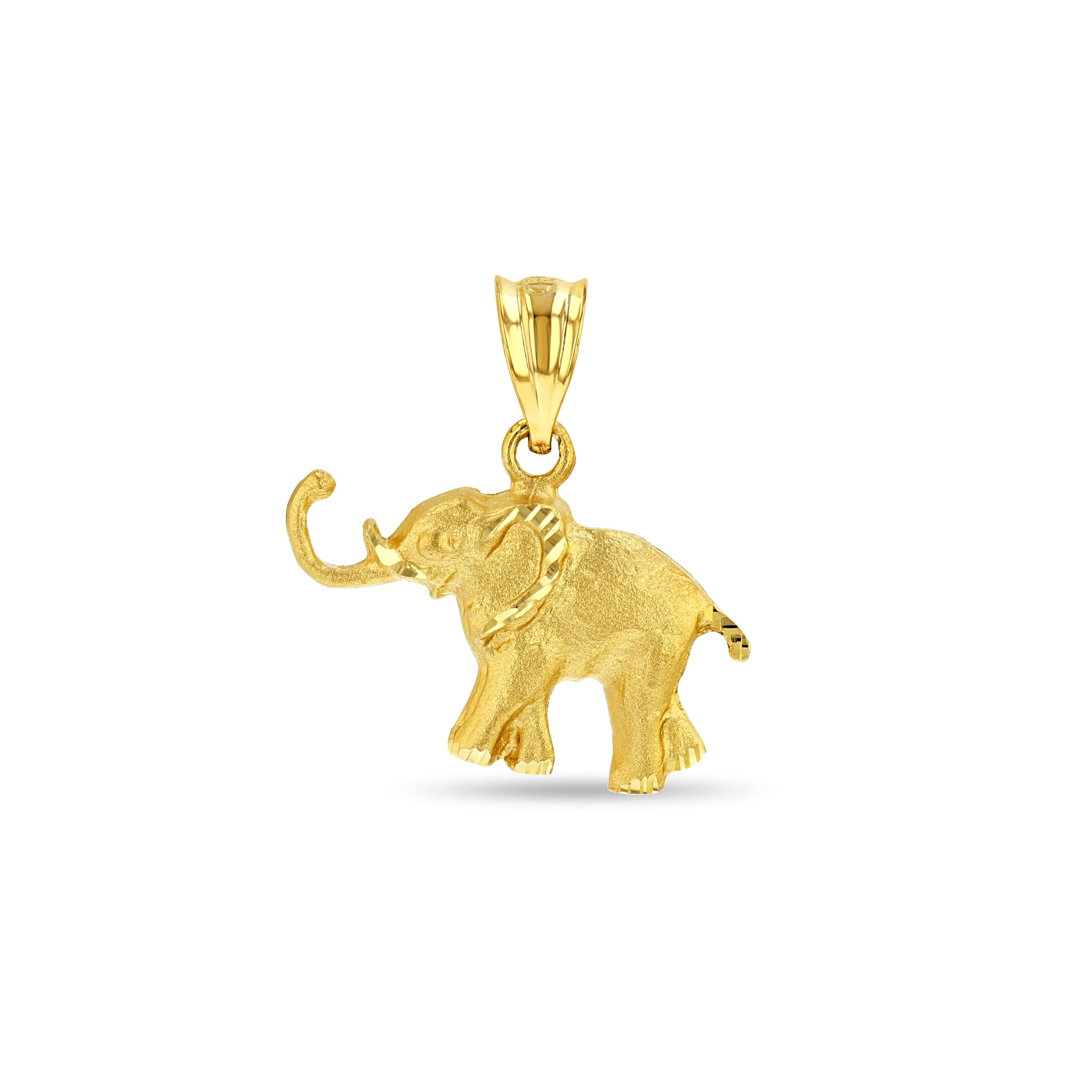 14k solid gold Elephant pendant