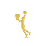 14k solid gold basketball player pendant