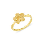 14k solid gold Plumeria flower ring