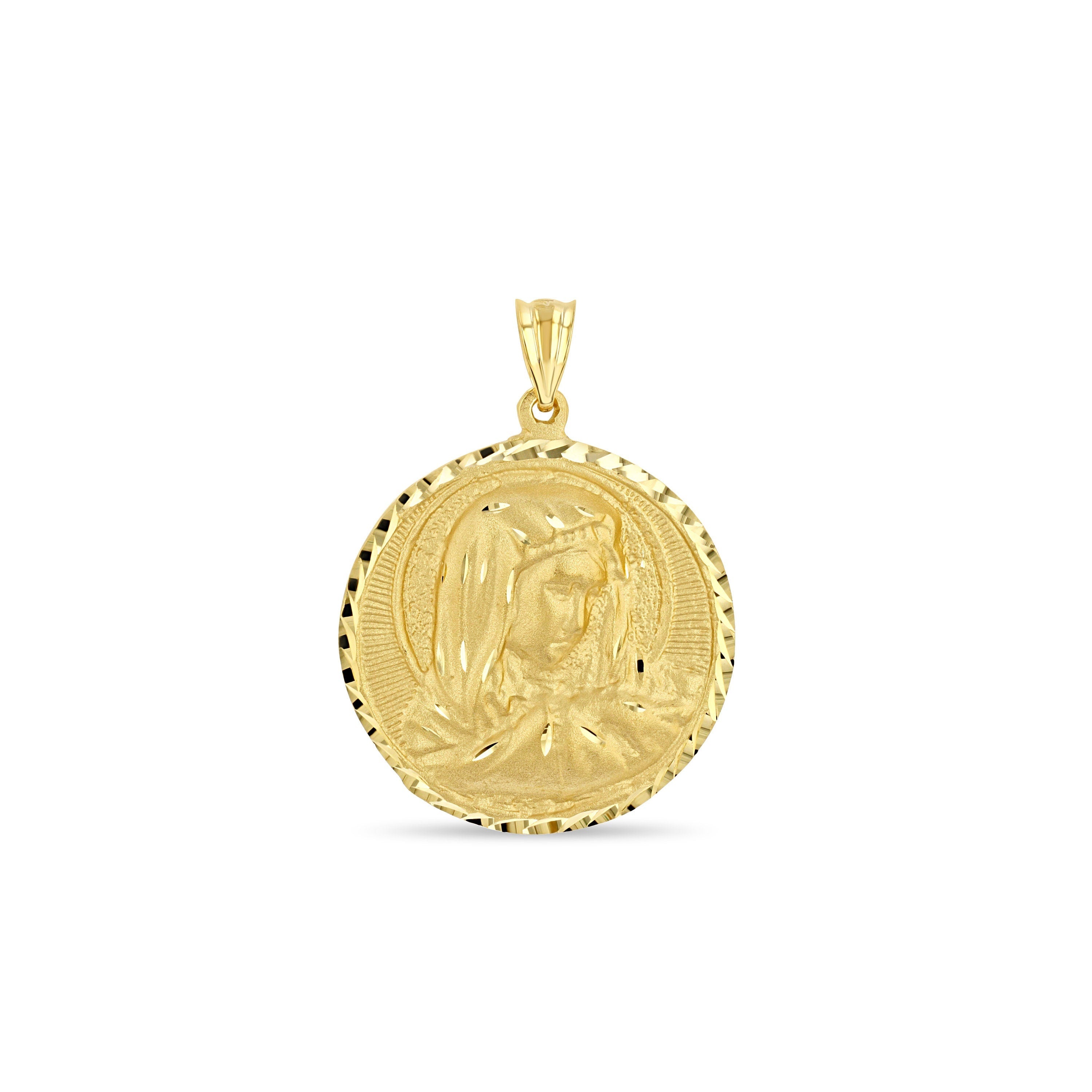 14k solid gold Virgin Mary Pendant
