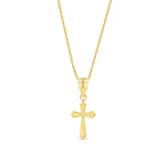 14k solid gold tiny cross pendant on 18" solid gold chain