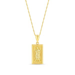 14k solid gold Our Lady of Guadalupe pendant on 18" solid gold chain