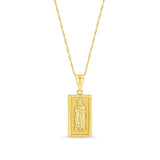 14k solid gold Our Lady of Guadalupe pendant on 18" solid gold chain