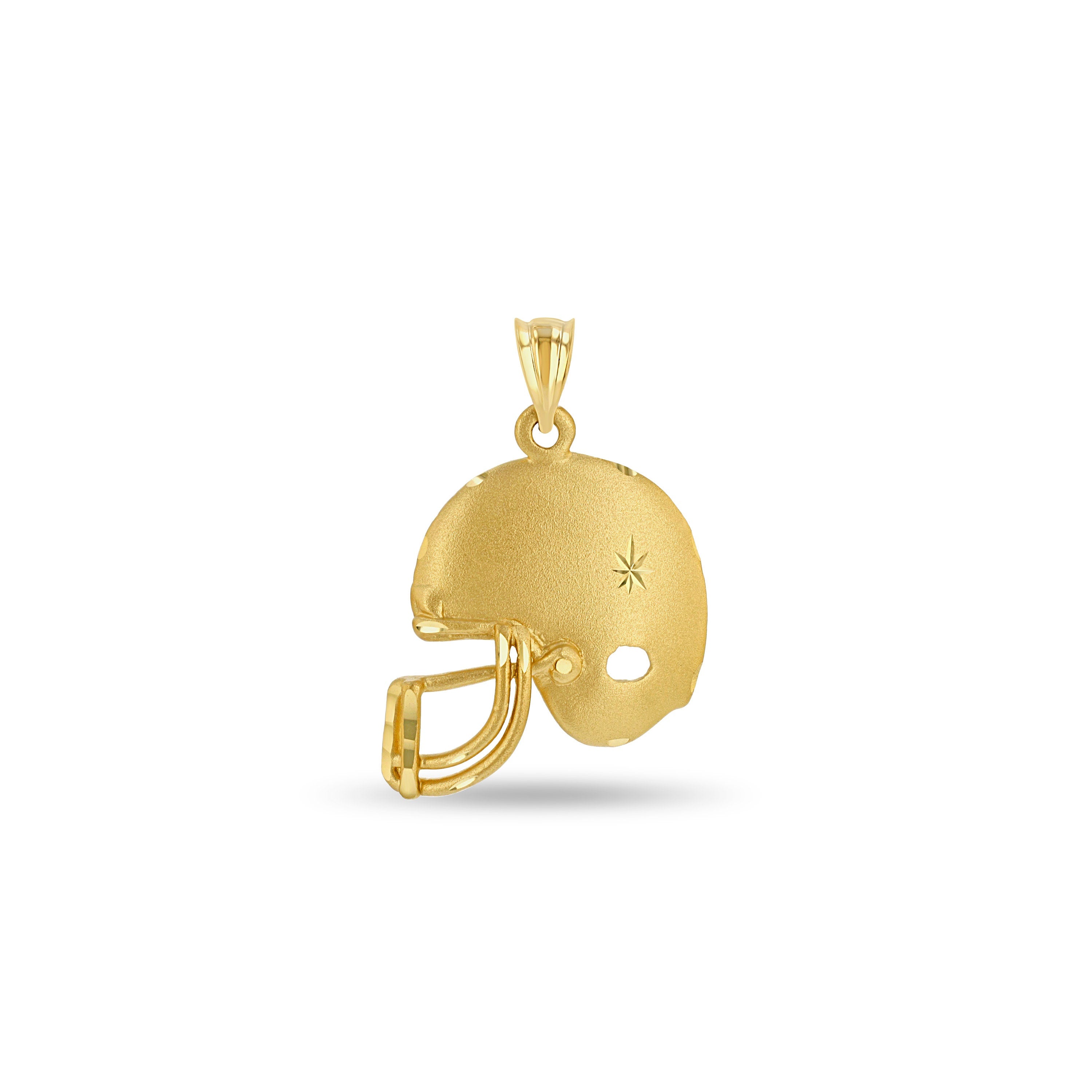 14k solid gold football helmet pendant