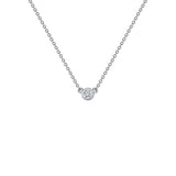14k solid white gold .11 ct diamond necklace with 18" cable chain attached