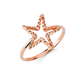 14K Twisted Rope Star ring