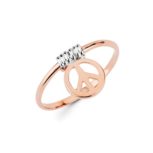 14K Gold Peace Ring