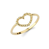 14K Gold Twisted Heart Ring