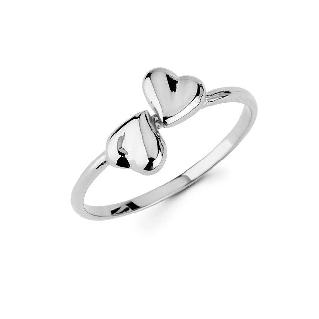 14K Gold Double Heart Ring