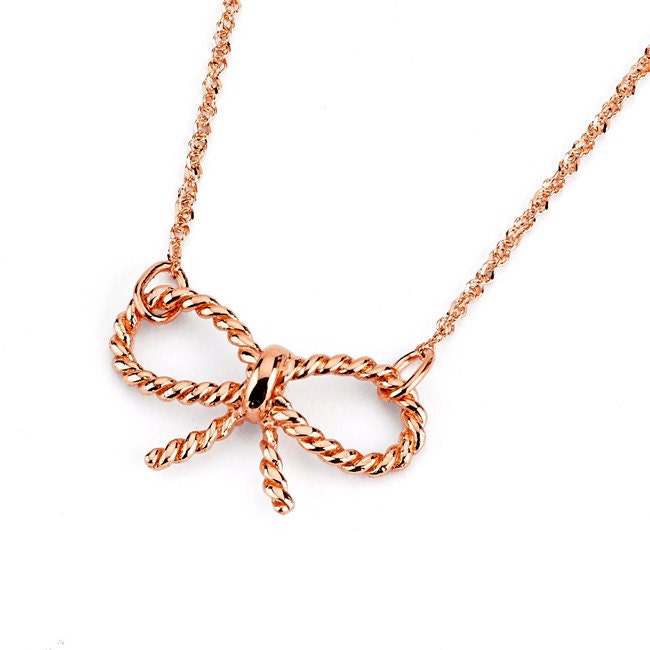 14k Gold Bow necklace