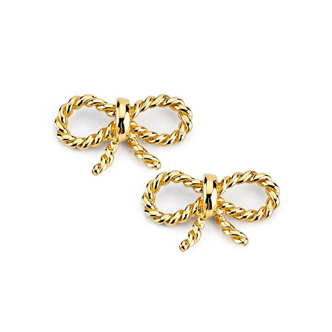 14K Gold Bow Earrings