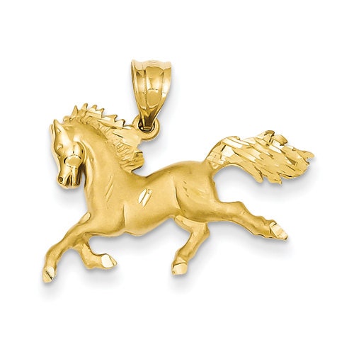 14k Gold horse pendant
