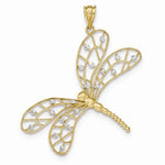 14K Two-Tone Dragonfly Pendant