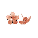 14K Gold Plumeria Flower Stud Earrings – Floral Jewelry - Gianni Deloro