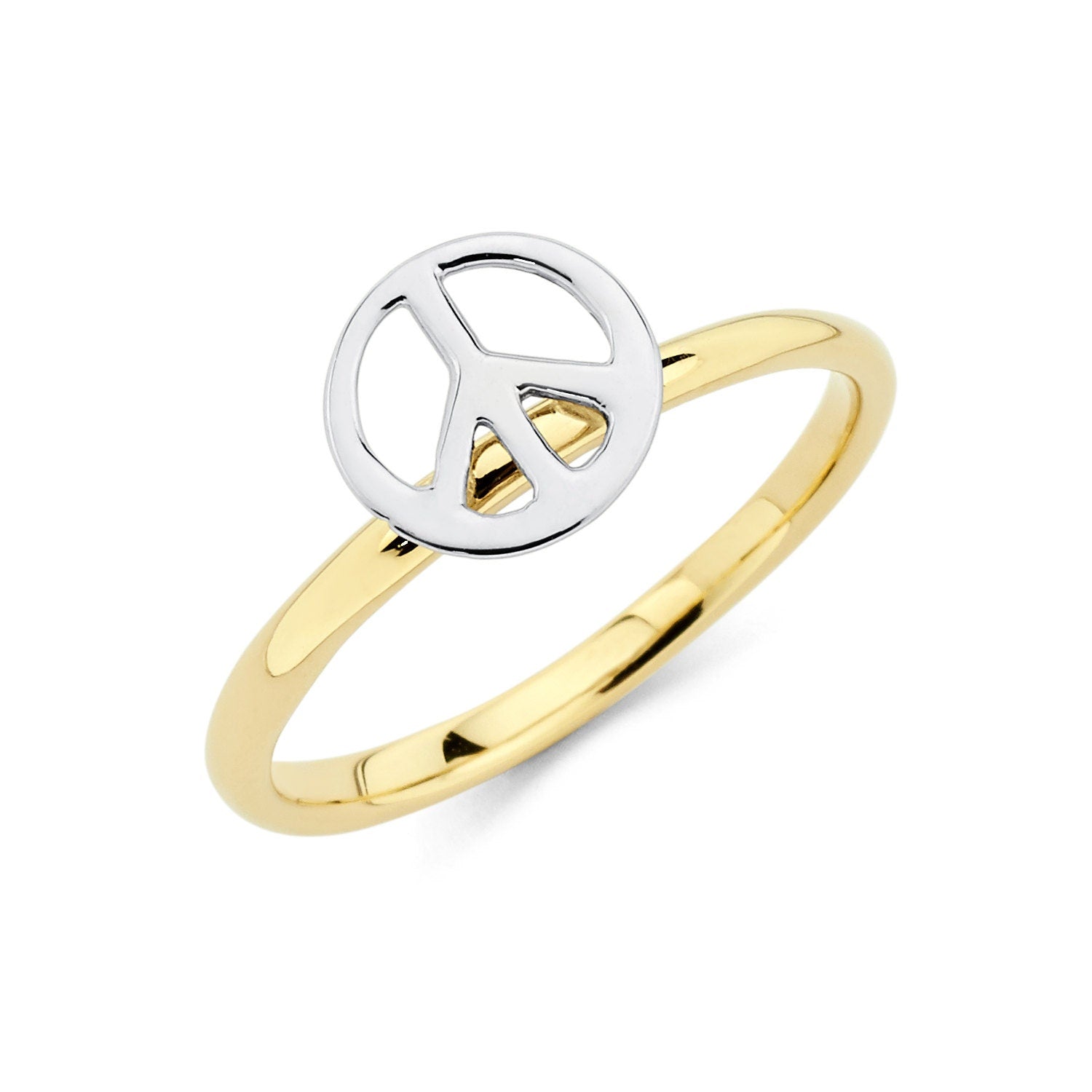 14K Two-Tone Peace Ring