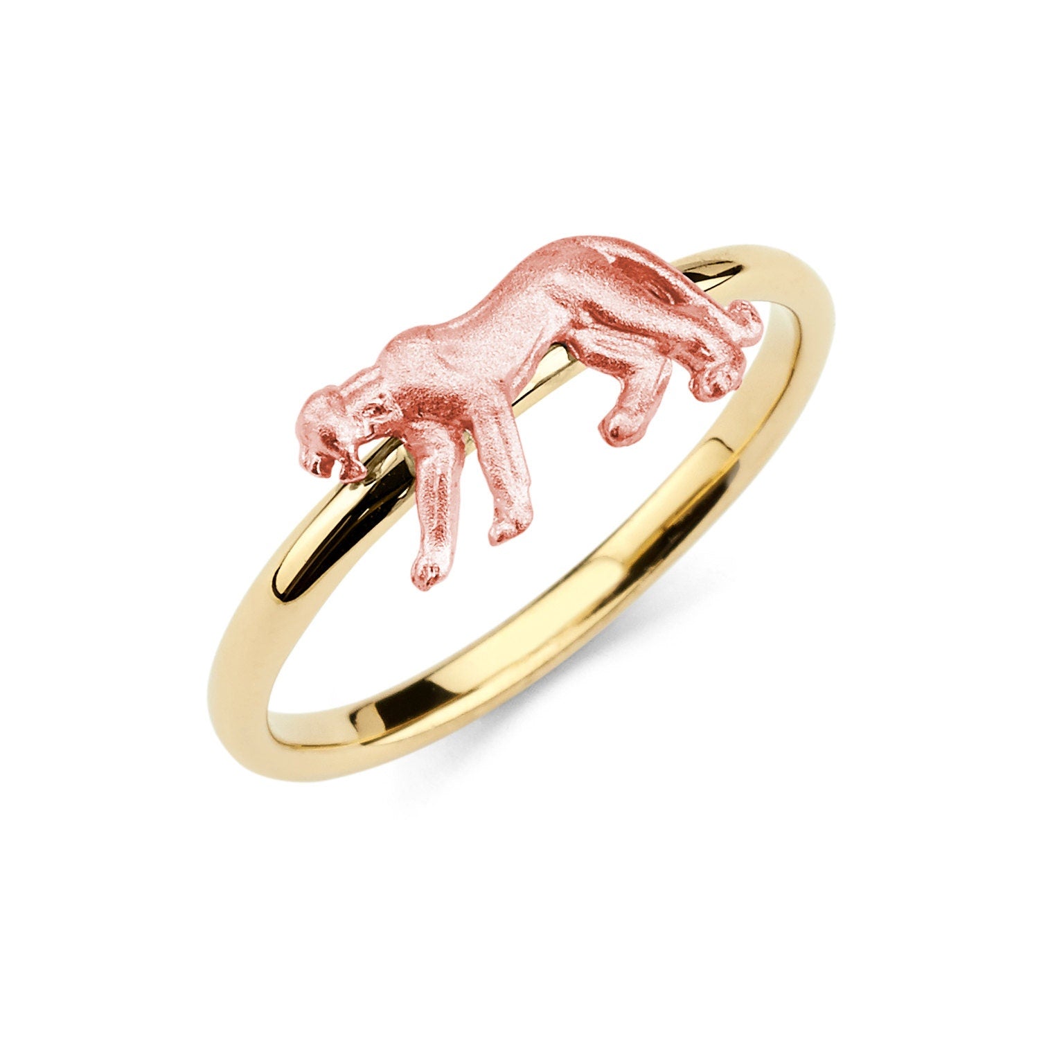 14K Two-Tone Gold Panther Ring