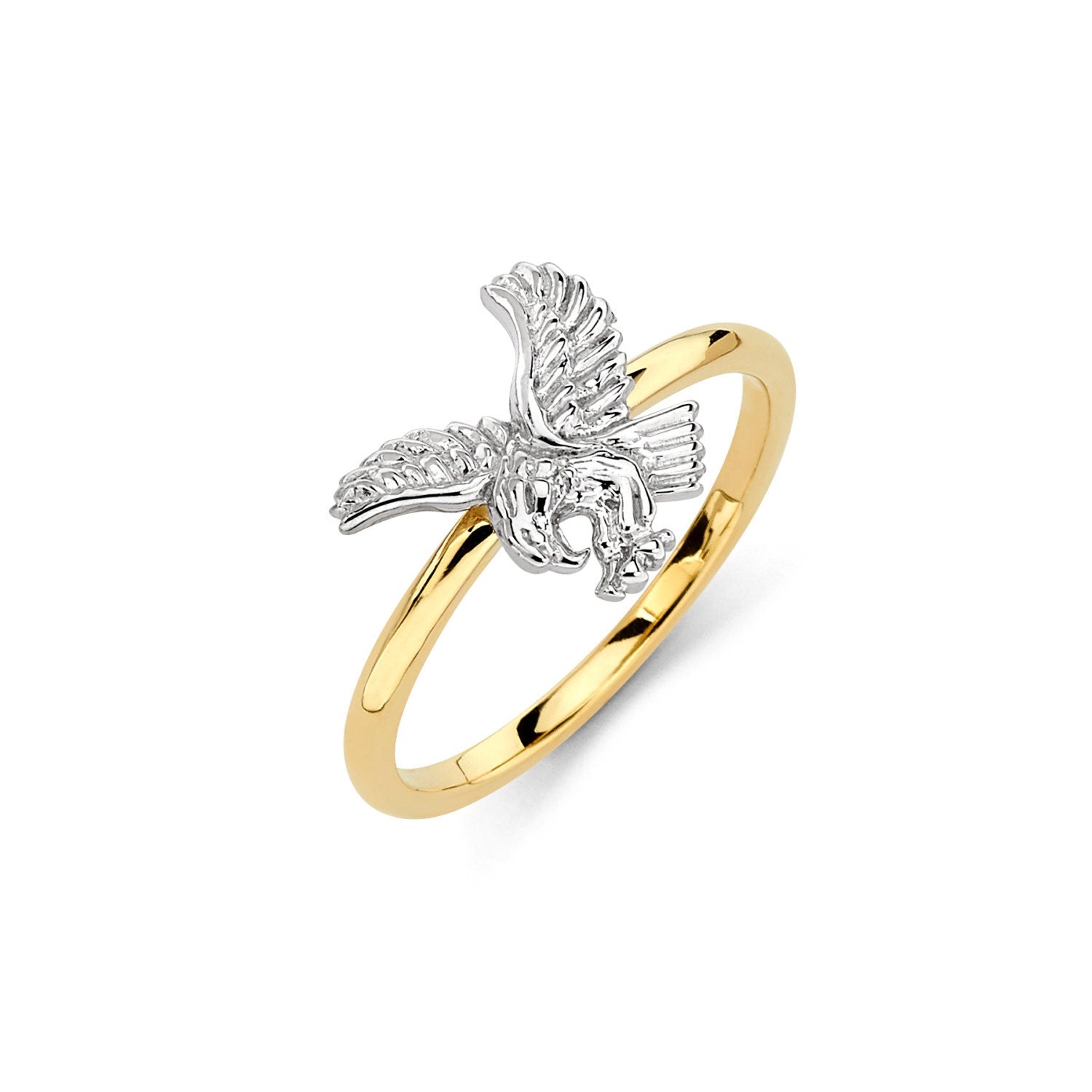 14K Two-Tone Eagle Ring