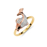 14K Tricolor Fish Ring