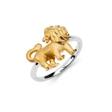 14K Two-Tone Lion Ring