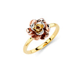 14K Tricolor Rose Ring