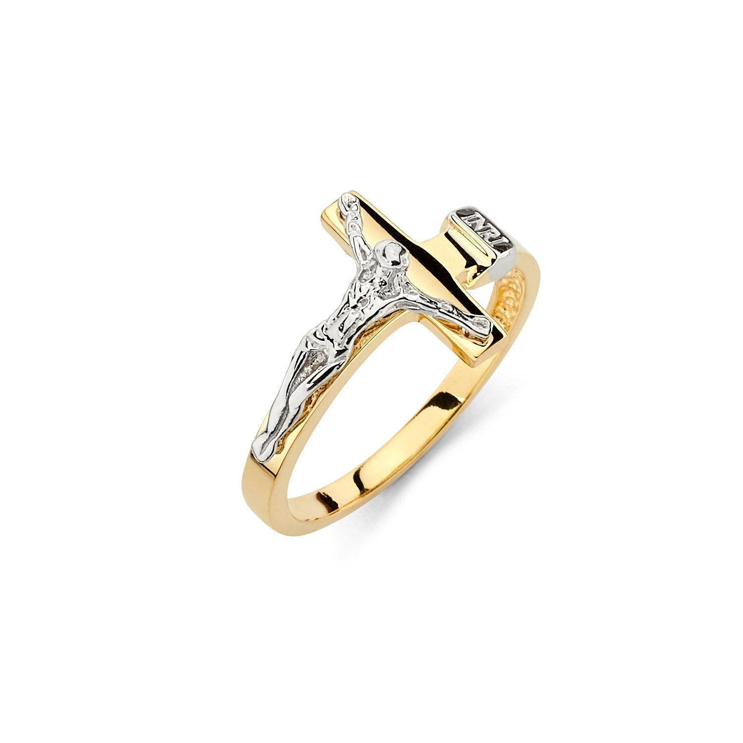 14K solid gold Crucifix Ring