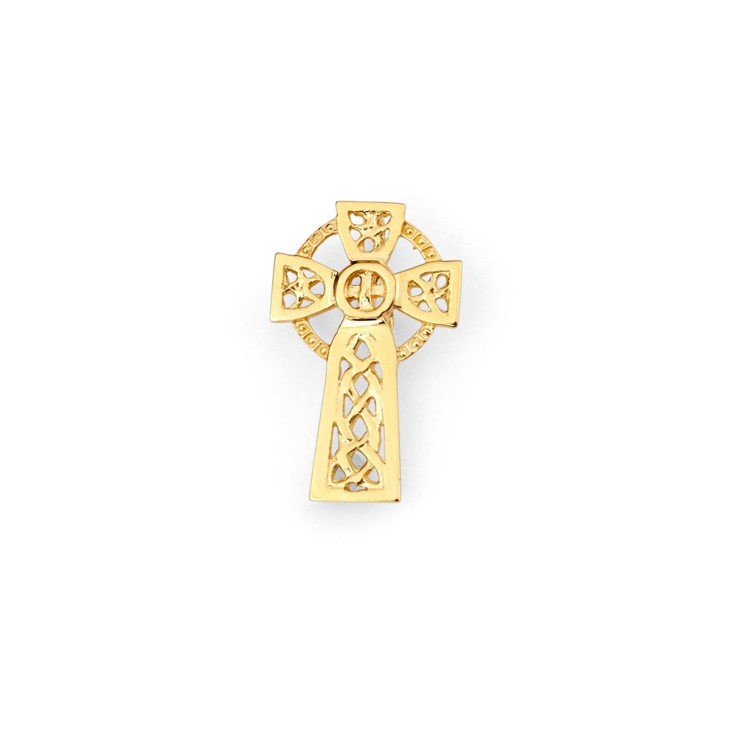 14k Solid Yellow Gold Irish Cross Pendant