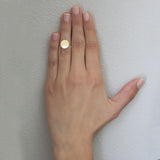 14K Gold Round Disc Knuckle Ring